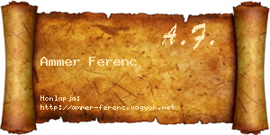 Ammer Ferenc névjegykártya