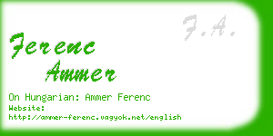 ferenc ammer business card